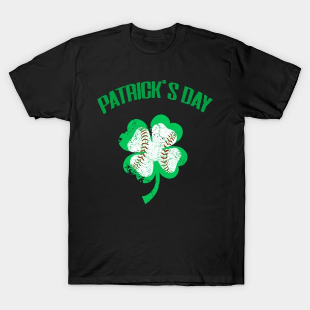 Baseball St Patricks Day Catcher Pitcher Shamrock T-Shirt by cedricchungerxc